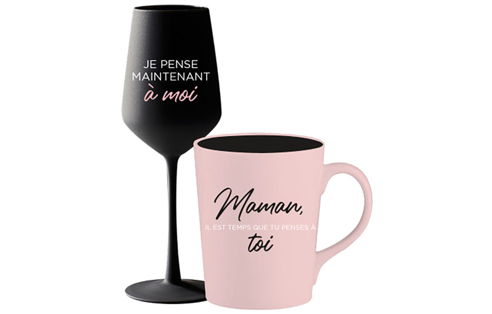 Duo verre à vin + tasse à café « Merveilleuse journée », 1 unité –  Collection Chantal Lacroix : Accessoires de cuisson
