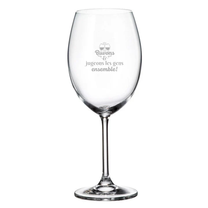 Verre de vin Buvons Et Jugeons