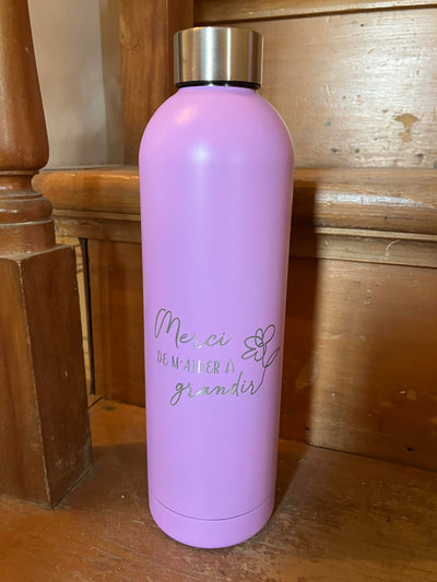 Bouteille Isotherme Lilas Merci De M'aider À Grandir