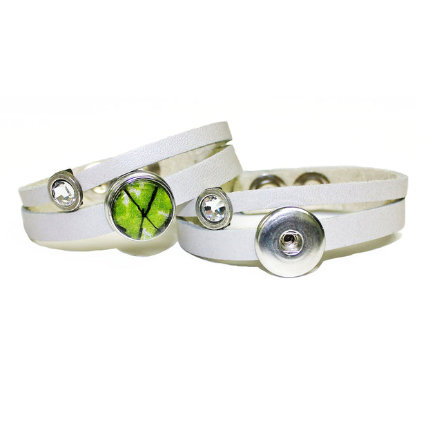 Bracelet de cuir pour pastilles interchangeables