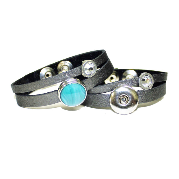 Bracelet de cuir pour pastilles interchangeables