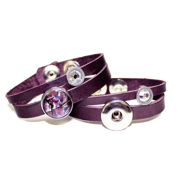 Bracelet de cuir pour pastilles interchangeables