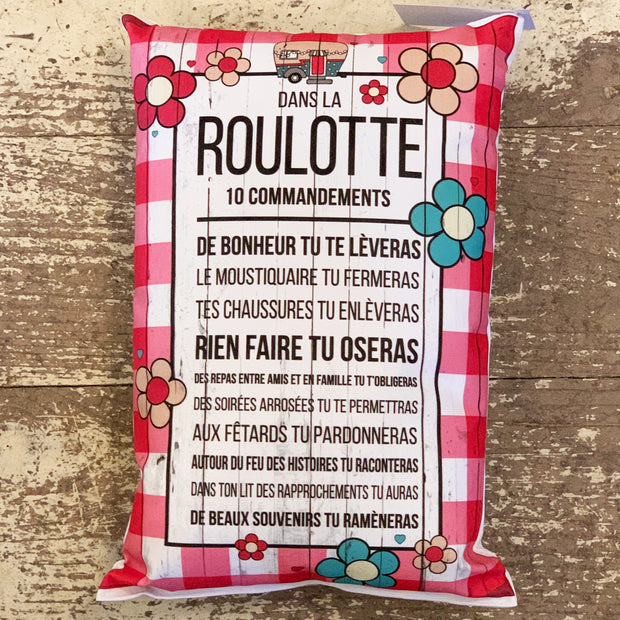 Coussin Les commandements de la roulotte