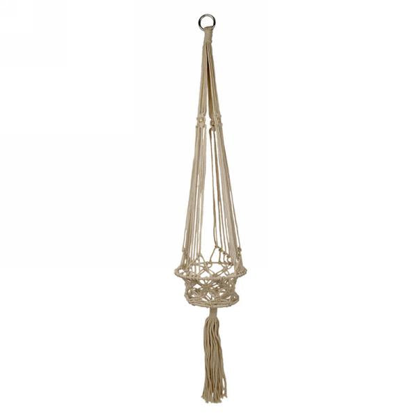 Jardinière en macramé beige