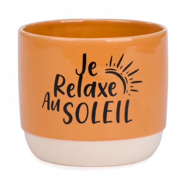 Cache-Pot Je Relaxe au Soleil